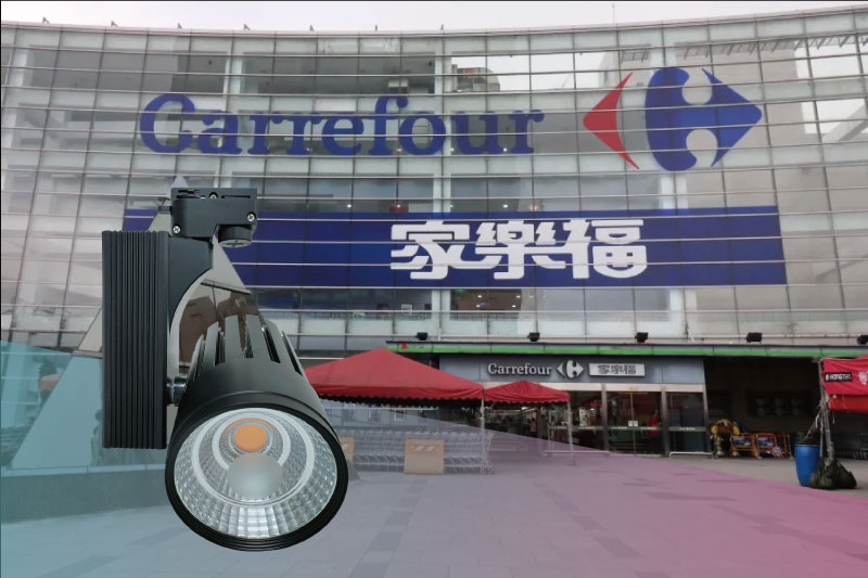 Commercial lighting design-Track lighting layout in Carrefour Taiwan