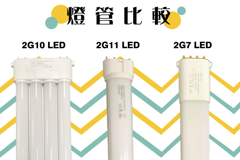 2G10 LED/2G11 LED/2G7 LED 燈管比較