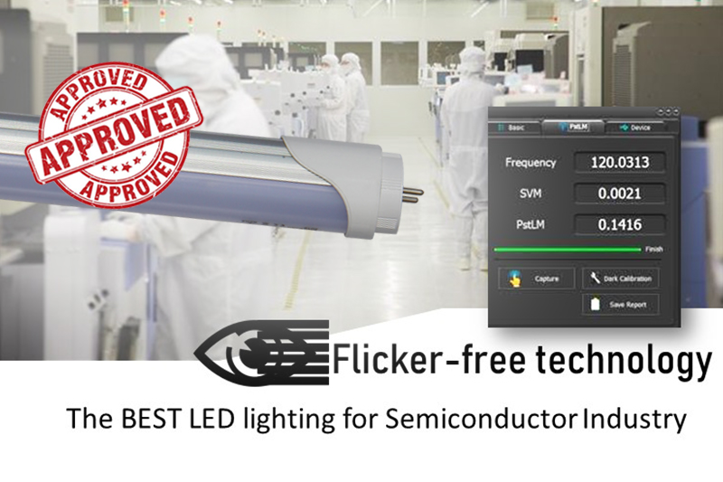 Flicker-free technology in T8 LED lighting