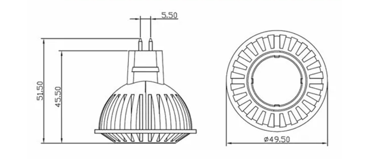 MR16 LED 產品尺寸