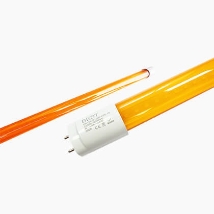 No UV T8 2F yellow LED tube AC mains