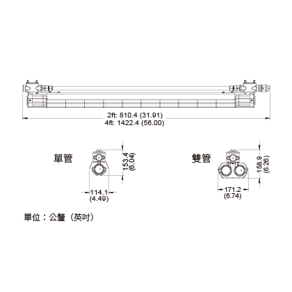 THT-EX L2101 LED防爆管燈THT-EX L2101 LED防爆管燈尺寸