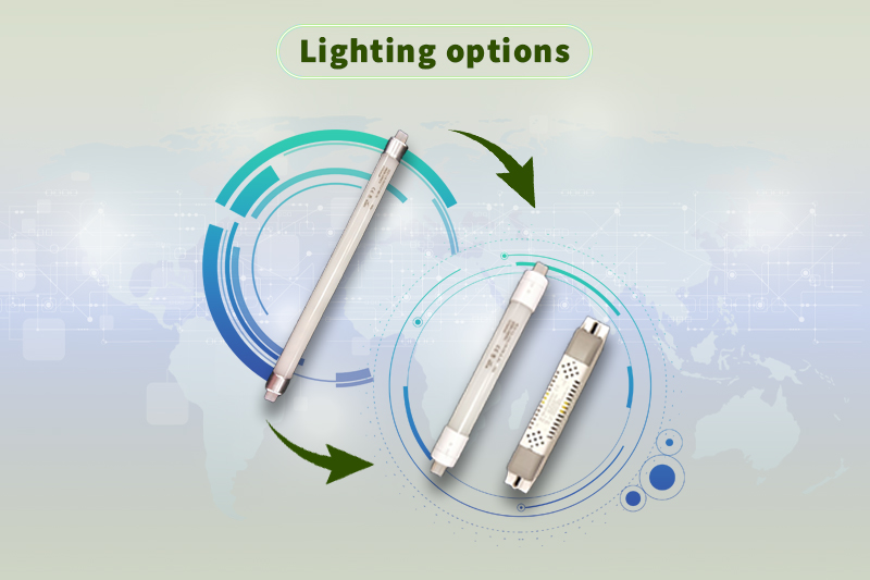 What are some alternative lighting options that business and consumers can consider using instead of fluorescent tubes?