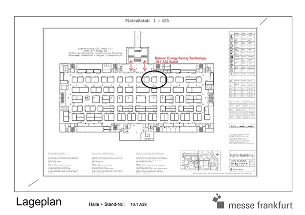 大正節能科技「2026德國法蘭克福國際指標性燈光照明暨建築物自動化展」攤位平面圖-10.1 號展廳，A39 展位